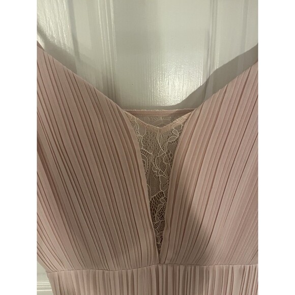 BCBGeneration Women's Pink Chiffon Lace Pleated Maxi Formal Gown Dress 8 NWT NEW - Picture 6 of 12